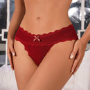 Ropa Interior De Encaje Con Lazo Frontal Y Borde