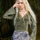 Sweetness Blusa Marchita De Cordones Y Encajes En Contraste