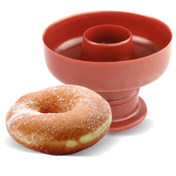 1pc Hacedor de Donas Fácil de Hacer - Molde de Dona de Plástico Rojo para Hornear y Decorar - Perfecto para Pan Casero, Postres y Más - Herramienta de Cocina Duradera y Versátil, Bandeja para Hornear Donas