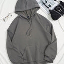 Ezwear sudadera con capucha oversize informal con estampado de paisaje y letra para mujer, otono/invierno