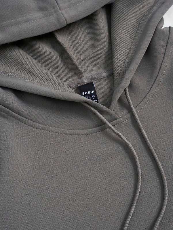 Ezwear sudadera con capucha oversize informal con estampado de paisaje y letra para mujer, otono/invierno