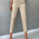 Pantalones de cintura con cordon con bolsillo oblicuo