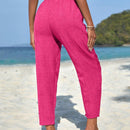 Pantalones de cintura con cordon con bolsillo oblicuo