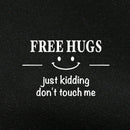 Ezwear sudadera con capucha termica con bolsillo de canguro con cordon, grafico de eslogan "free hugs just kidding don't touch me"