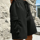 Shorts con bolsillo lateral con solapa de cintura con cordon cargo