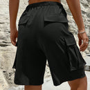 Shorts con bolsillo lateral con solapa de cintura con cordon cargo