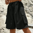 Shorts con bolsillo lateral con solapa de cintura con cordon cargo