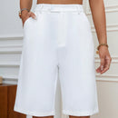 Essnce Shorts bermuda de talle alto con bolsillo oblicuo