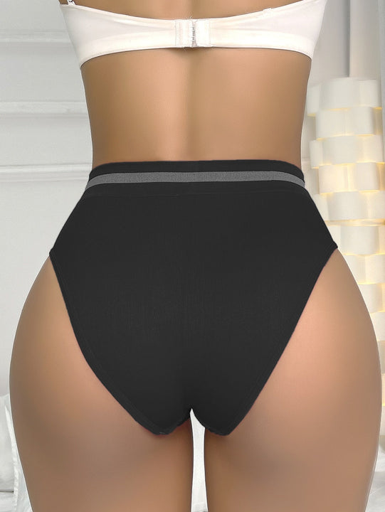 5 piezas Bragas con cinta de rayas cintura