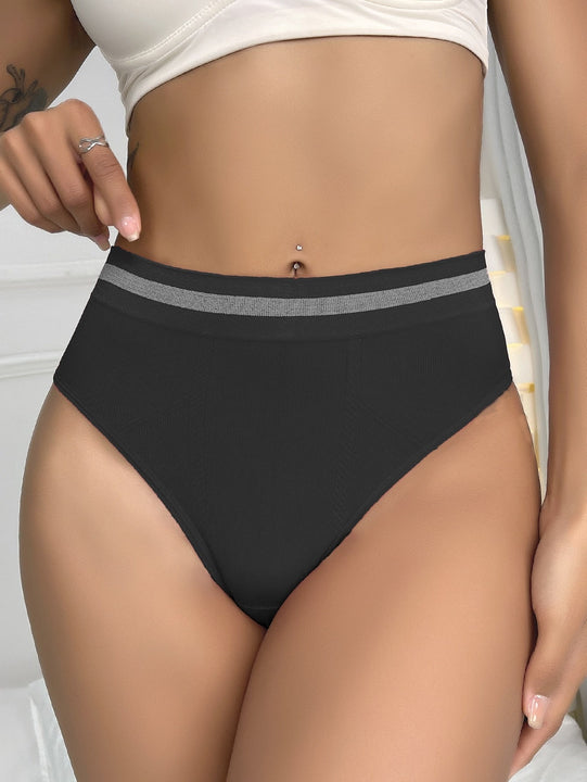 5 piezas Bragas con cinta de rayas cintura