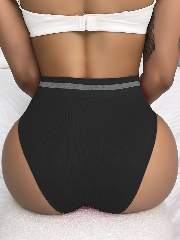 5 piezas Bragas con cinta de rayas cintura