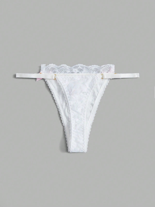 ROMWE Kawaii Tanga con estampado de oveja con diseno de lazo