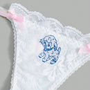 ROMWE Kawaii Tanga con estampado de oveja con diseno de lazo