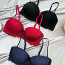 Underwear&sleepwear basics juego de lenceria de 3 piezas/set de sujetador de contraste de encaje de unicolor para mujer