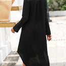 Vestido camisero de manga enrollada con boton con boton delantero