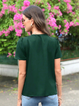 Clasi Blusa ribete en abanico de manga farol
