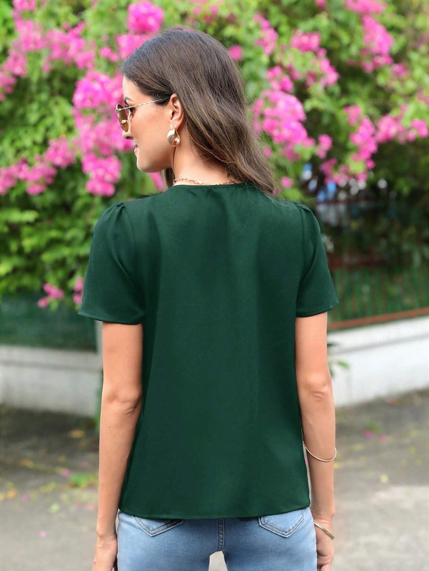 Clasi Blusa ribete en abanico de manga farol