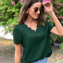 Clasi Blusa ribete en abanico de manga farol