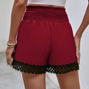 VCAY Shorts ribete con encaje de cintura elastica