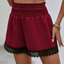 VCAY Shorts ribete con encaje de cintura elastica