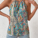 Blusas de Mujer Abertura Paisley Bohemio