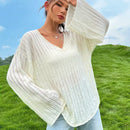 EZwear Jersey unicolor de hombros caidos