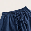 Pantalones sueltos de pierna ancha de color solido para mujer con dobladillo fluido, estilo casual