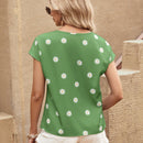 LUNE Blusa con estampado de margarita de manga murcielago