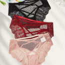 Lenceria De Encaje Con Panty Cruzado En Paquete De 3