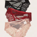 Lenceria De Encaje Con Panty Cruzado En Paquete De 3