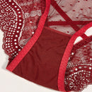 Lenceria De Encaje Con Panty Cruzado En Paquete De 3
