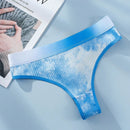 3 piezas Tanga de tie dye unido en contraste