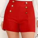 Shorts con diseno de boton con bolsillo oblicuo
