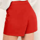 Shorts con diseno de boton con bolsillo oblicuo
