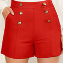 Shorts con diseno de boton con bolsillo oblicuo