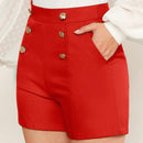 Shorts con diseno de boton con bolsillo oblicuo