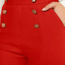 Shorts con diseno de boton con bolsillo oblicuo