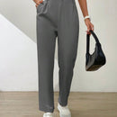 Essnce pantalones largos casuales y conicos de unicolor para ir al trabajo