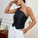 Prive Blusa de un hombro con boton delantero