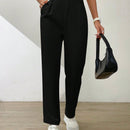 Essnce pantalones largos casuales y conicos de unicolor para ir al trabajo