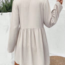 Frenchy Vestido smock de manga enrollada con boton con boton delantero