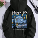 Ezwear sudadera con capucha con cordon, forro termico, diseno grafico de eslogan: "la vida del cielo estrellado puede tener siempre arrepentimiento, pero el futuro todavia es bueno"