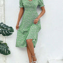 VCAY Vestido con estampado floral escote corazon de manga farol