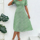 VCAY Vestido con estampado floral escote corazon de manga farol