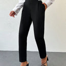 Pantalones conicos con cinta con letra