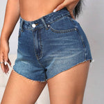 EZwear Shorts en mezclilla bajo crudo