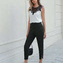Pantalones de talle alto con diseno de boton