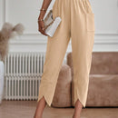 LUNE Pantalones unicolor con diseno con bolsillo