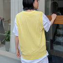 DAZY Chaleco de punto unicolor de cuello V sin camiseta