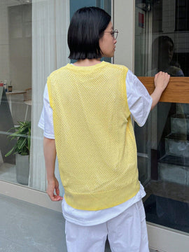 DAZY Chaleco de punto unicolor de cuello V sin camiseta